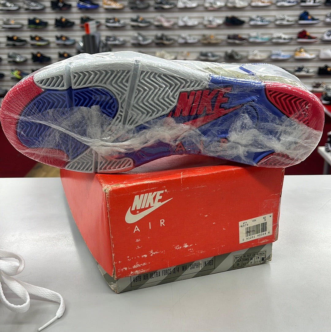 SZ 9 Men. 1990 Nike Air Ultra Force 3/4 Saphire Infrareds.