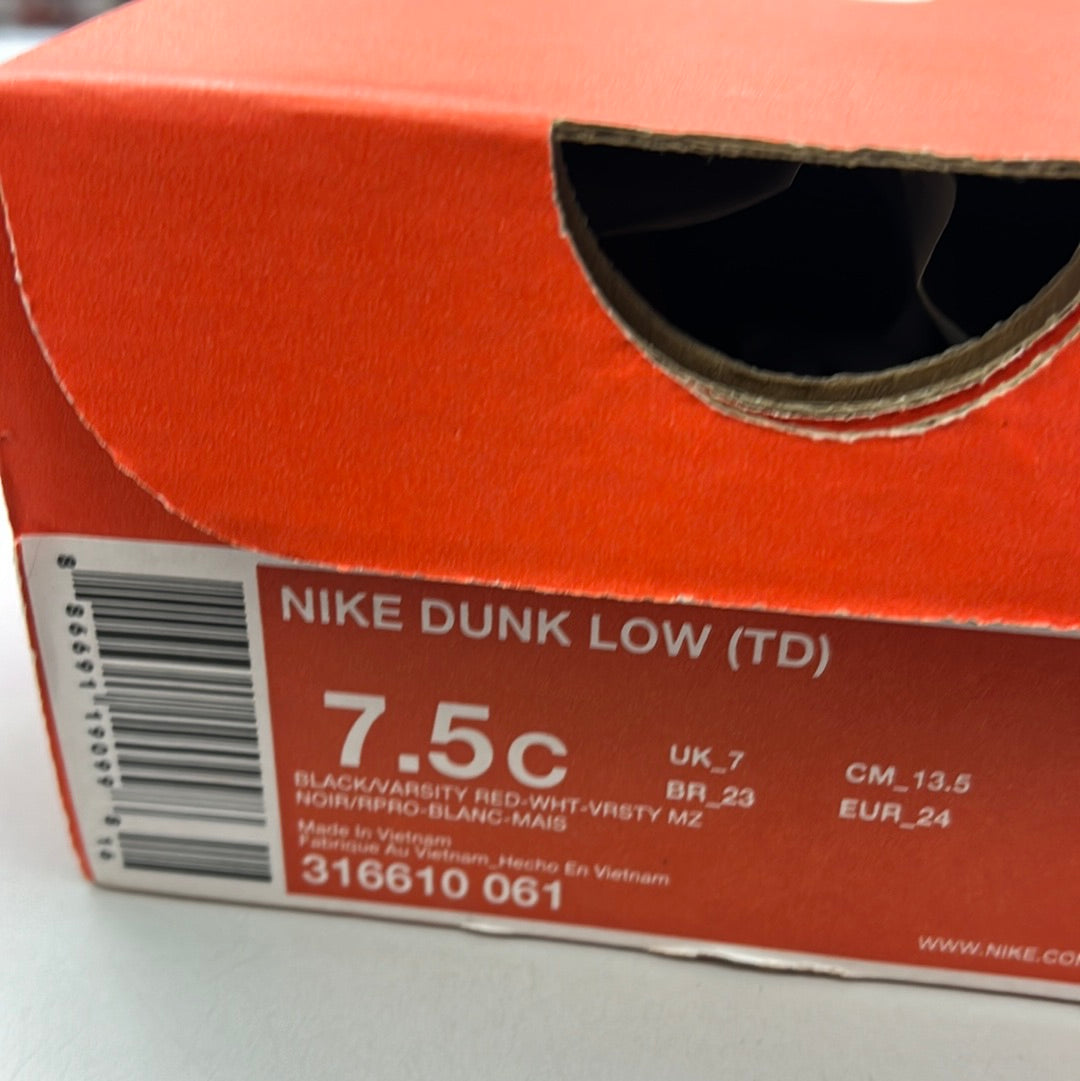 2008 Baby Nike Dunk Black Red Maize.