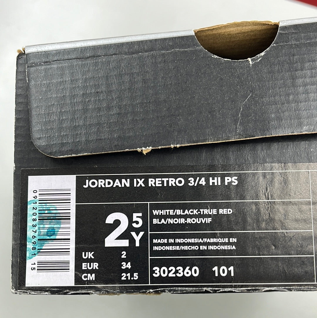 SZ 2.5Y. 2001 Kid Jordan IX Retro.
