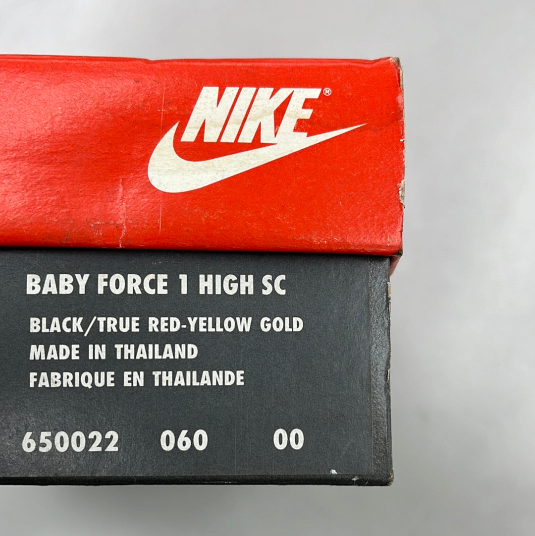 1993 Baby Nike Air Force 1 High SC True Red Yellow.