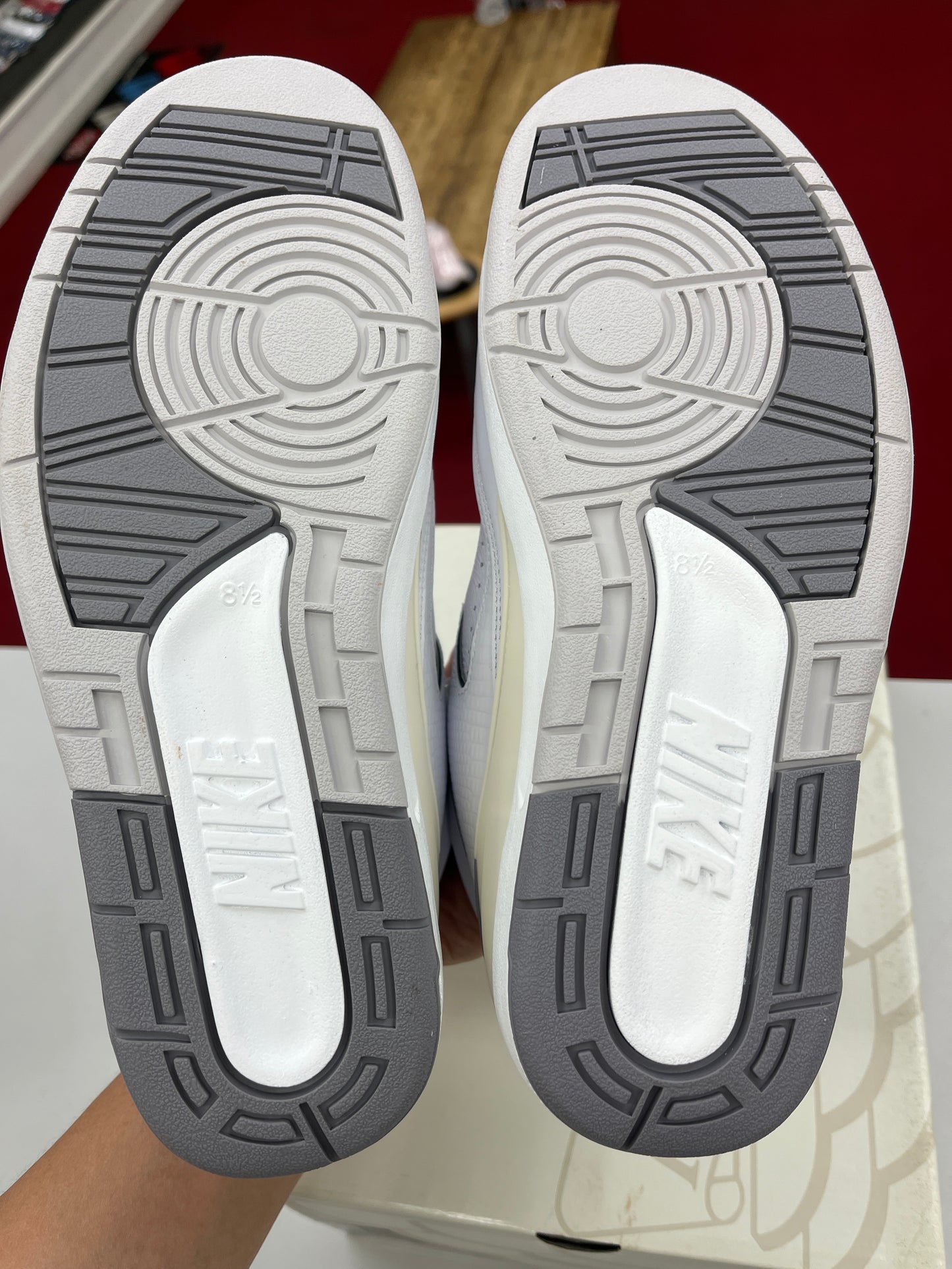 SZ 8.5 Men. 2023 Jordan 2 Retro white cement grey.