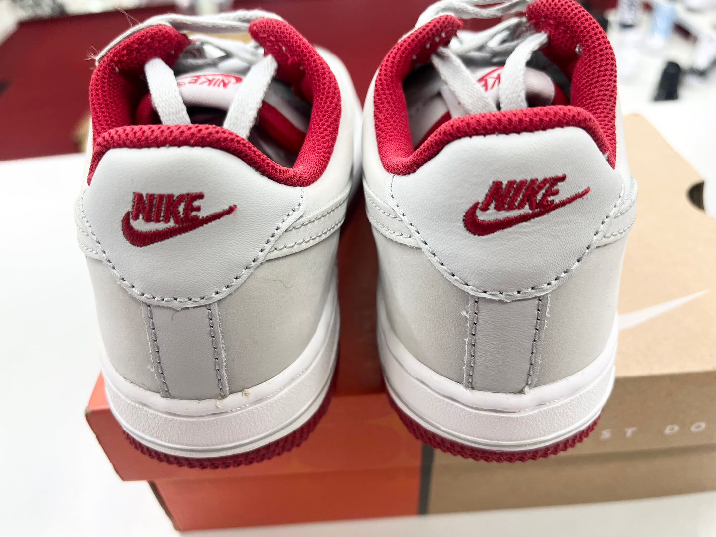 SZ: 13C. 2006 Kids Nike AF1 Low Grey/Red.