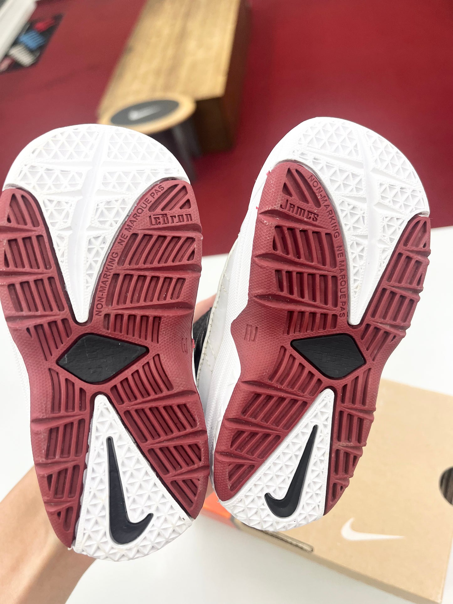 SZ 5.5C. 2005 Baby Nike LeBron III Crimson.