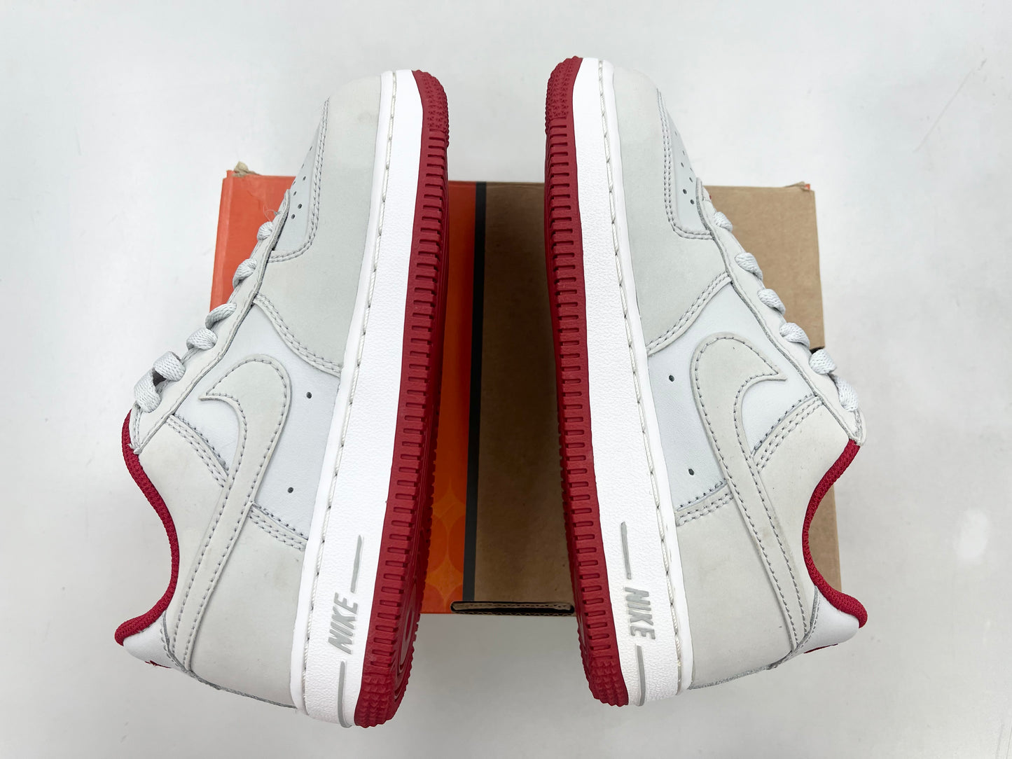 SZ: 13C. 2006 Kids Nike AF1 Low Grey/Red.