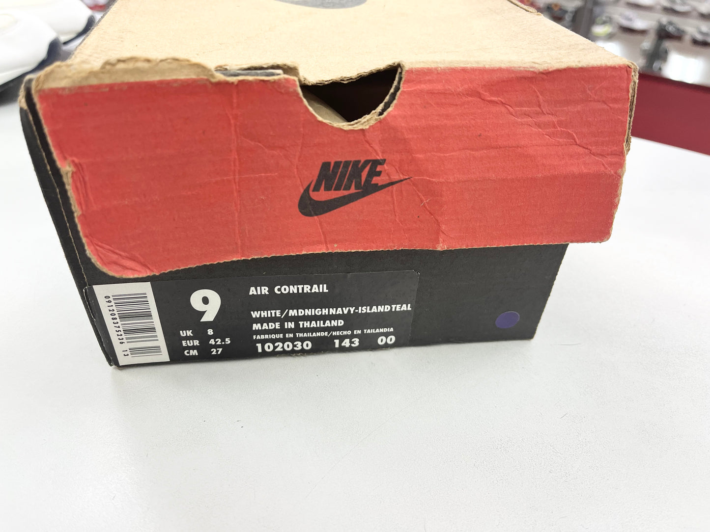 SZ 9 Men. 1996 Nike Air Contrail White Teal.