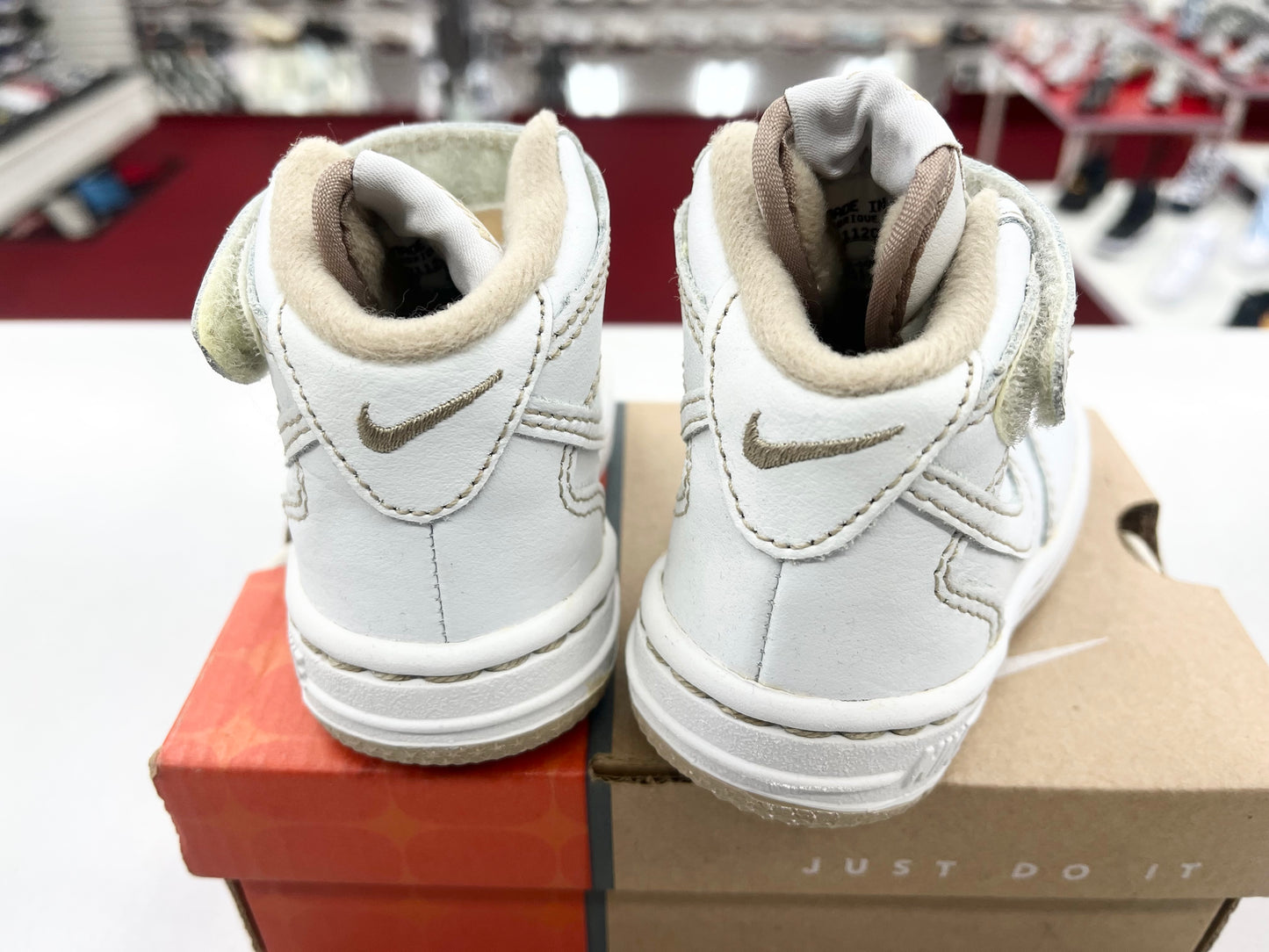 2001 Baby Nike AF1 Mid White/Cane.