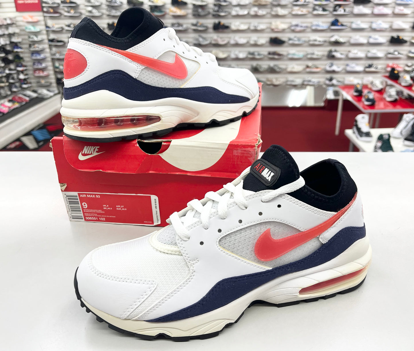SZ 9 Men. 2017 Nike Air Max 93 Habanero.