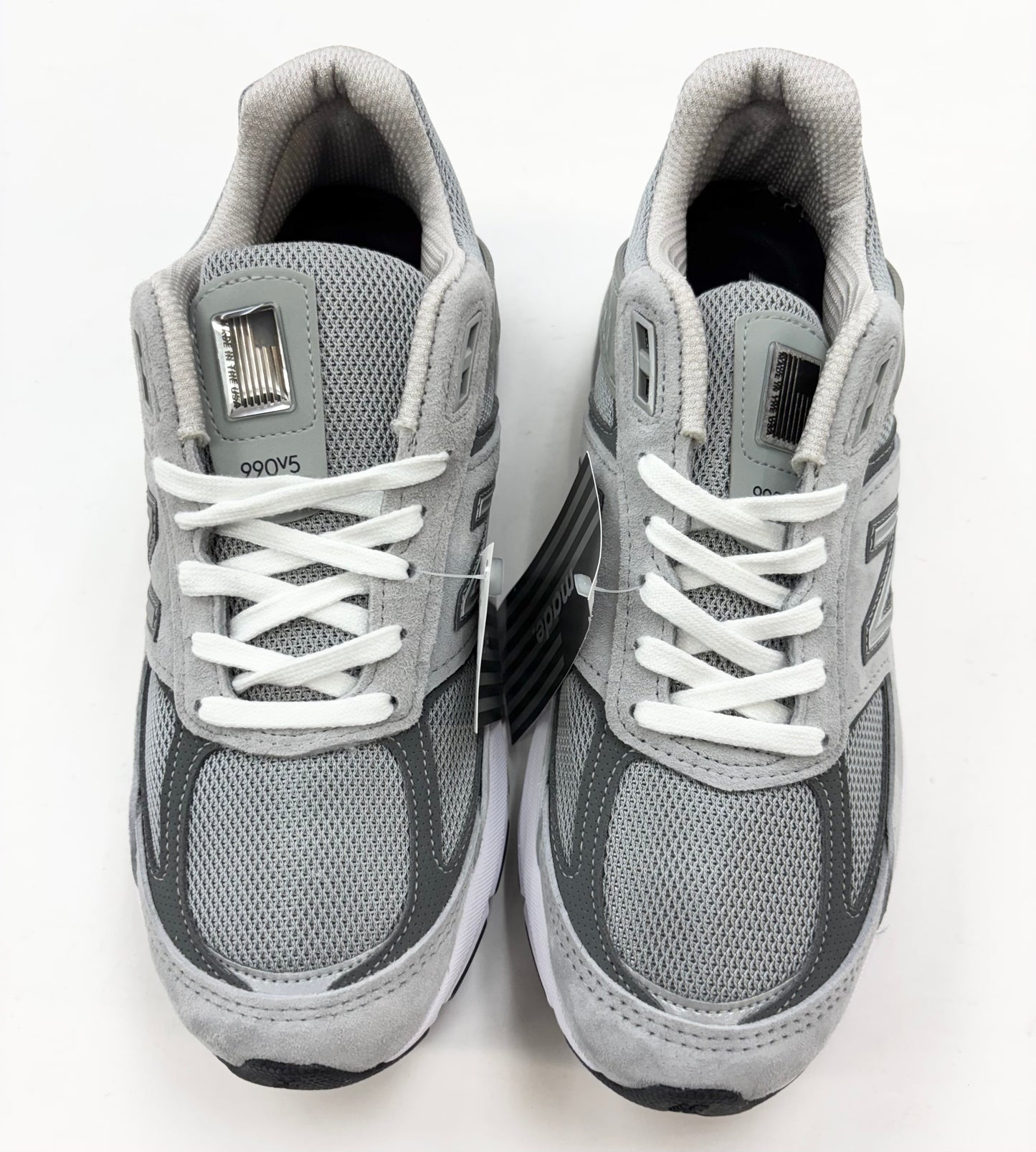 Men New Balance M990v5 GL Grey suede lifestyle classic shoes made in USA.