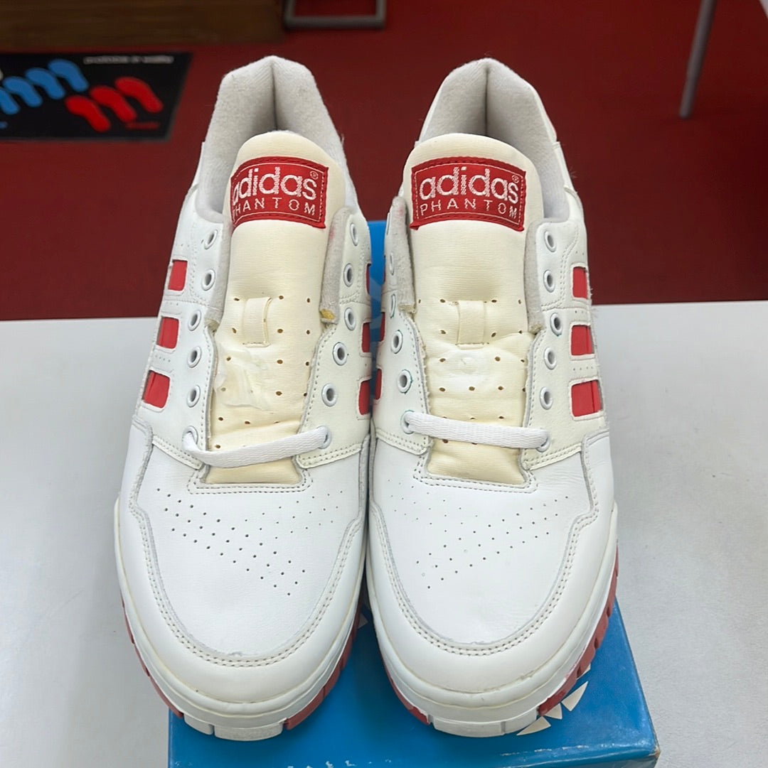 Sz 11.5 1991 Adidas Phantom III Lo white red.