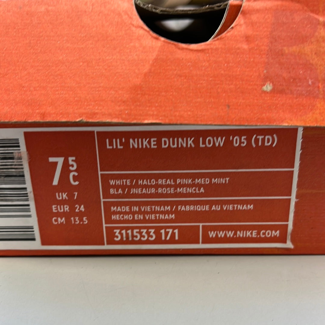 SZ 7.5C. 2005 Baby Nike Dunk Low.