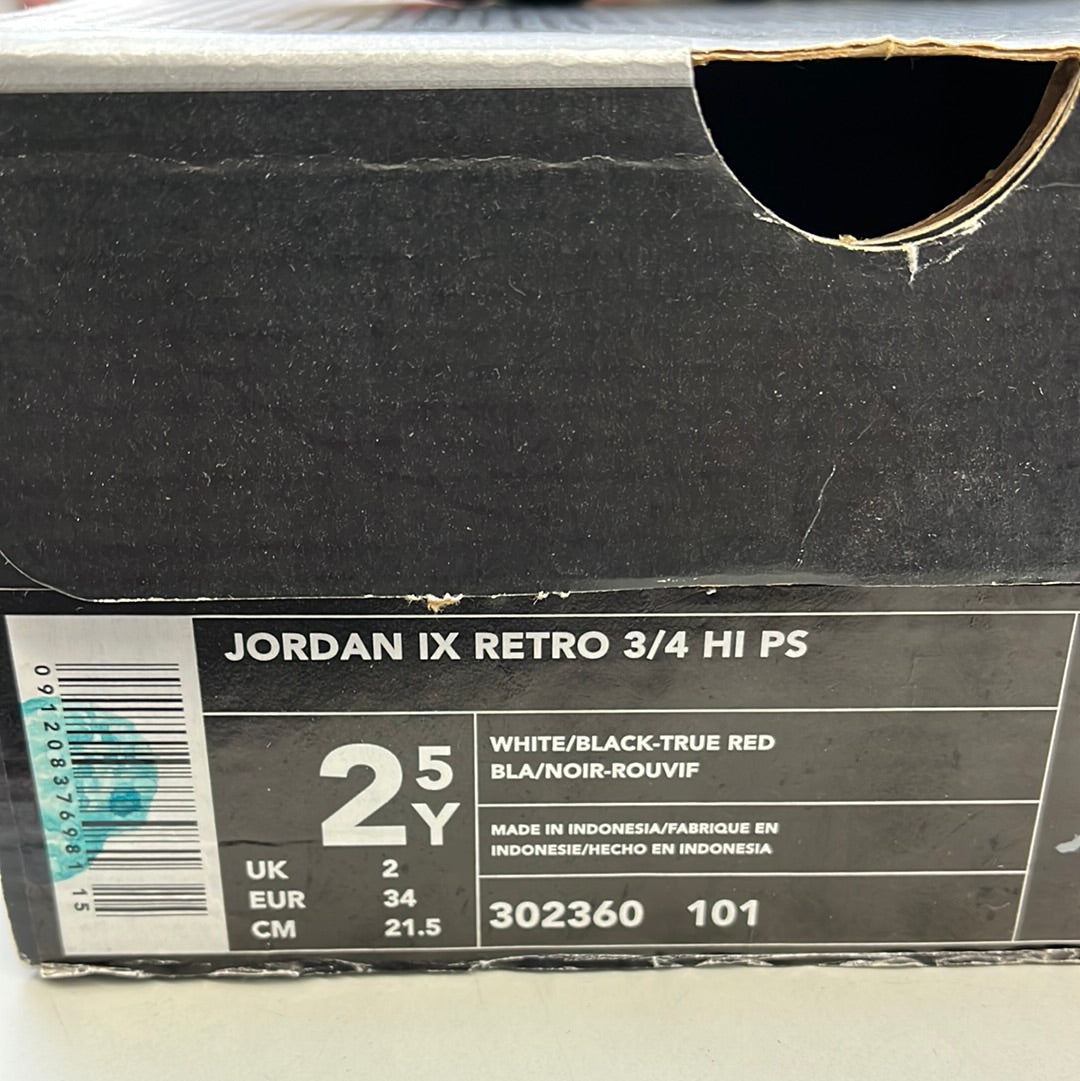 SZ 2.5Y. 2001 Kids Jordan IX retro.