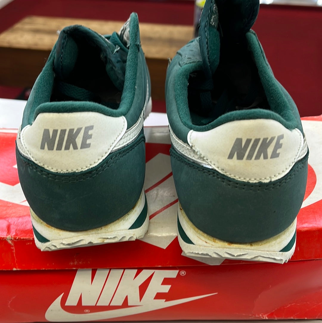 SZ 10.5 men.     1990 Nike Leather Cortez Money Green.