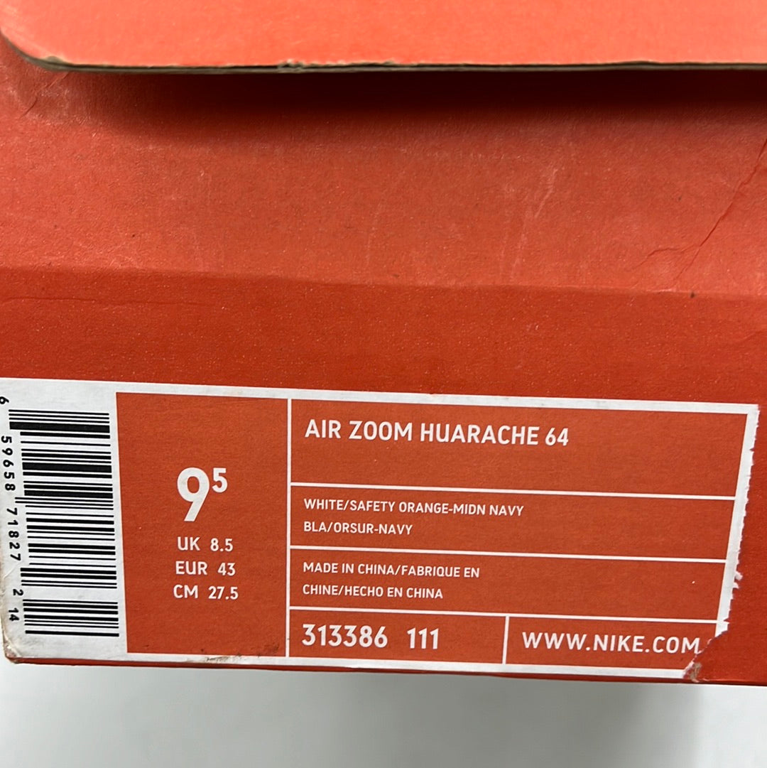 SZ 9.5 Men.     2005 Nike Air Zoom Huarache 64 Safety Orange.