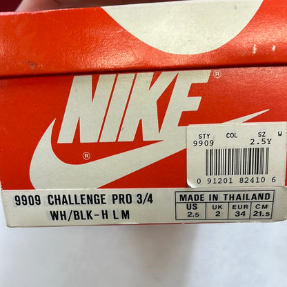 SZ 2.5Y.       1990 Nike Challenge Pro 3/4 Agassi.