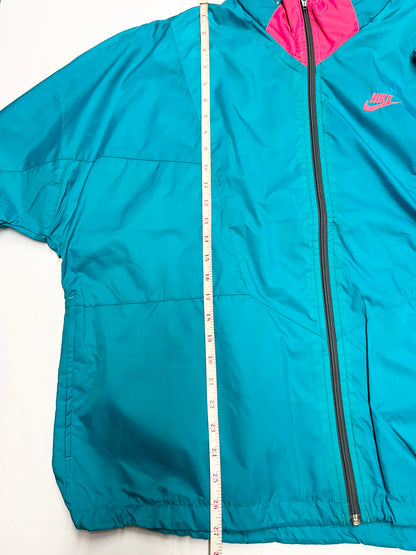 1990’s Nike Windbreaker Teal Infrared. XLARGE