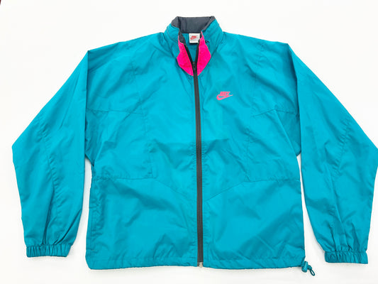 1990’s Nike Windbreaker Teal Infrared. MEDIUM