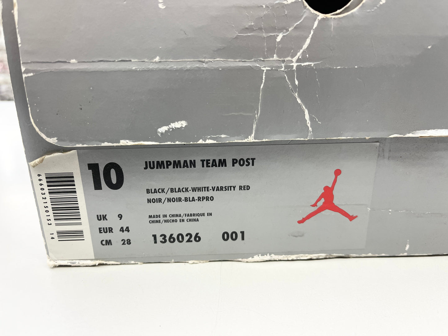 SZ 10 Men.     1999 Jordan Jumpman Team Post Black Var. Red.