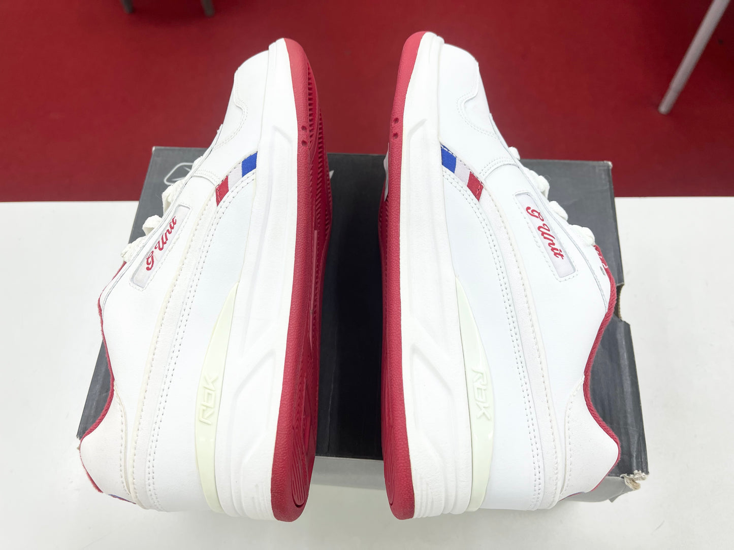 SZ 5.5Y. Reebok G-Unit G6II White Red.