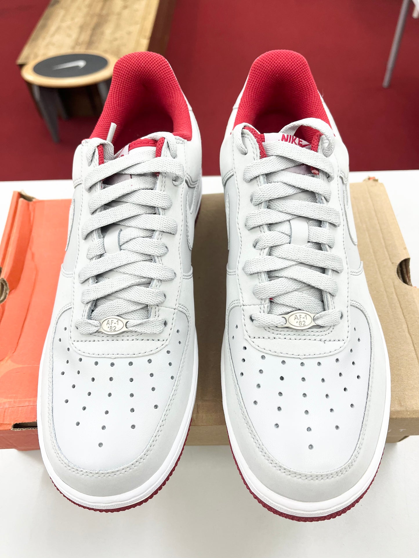 2006 Nike Air Force 1 Low Neutral Grey Red.