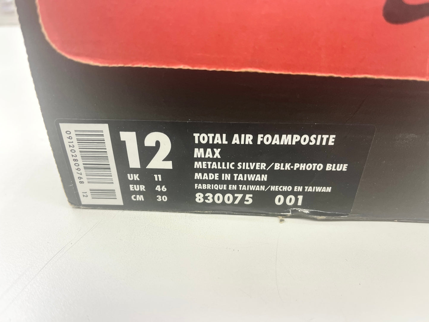 SZ 12 Men.    1998 Nike Total Air Foamposite Max Tim Duncan.