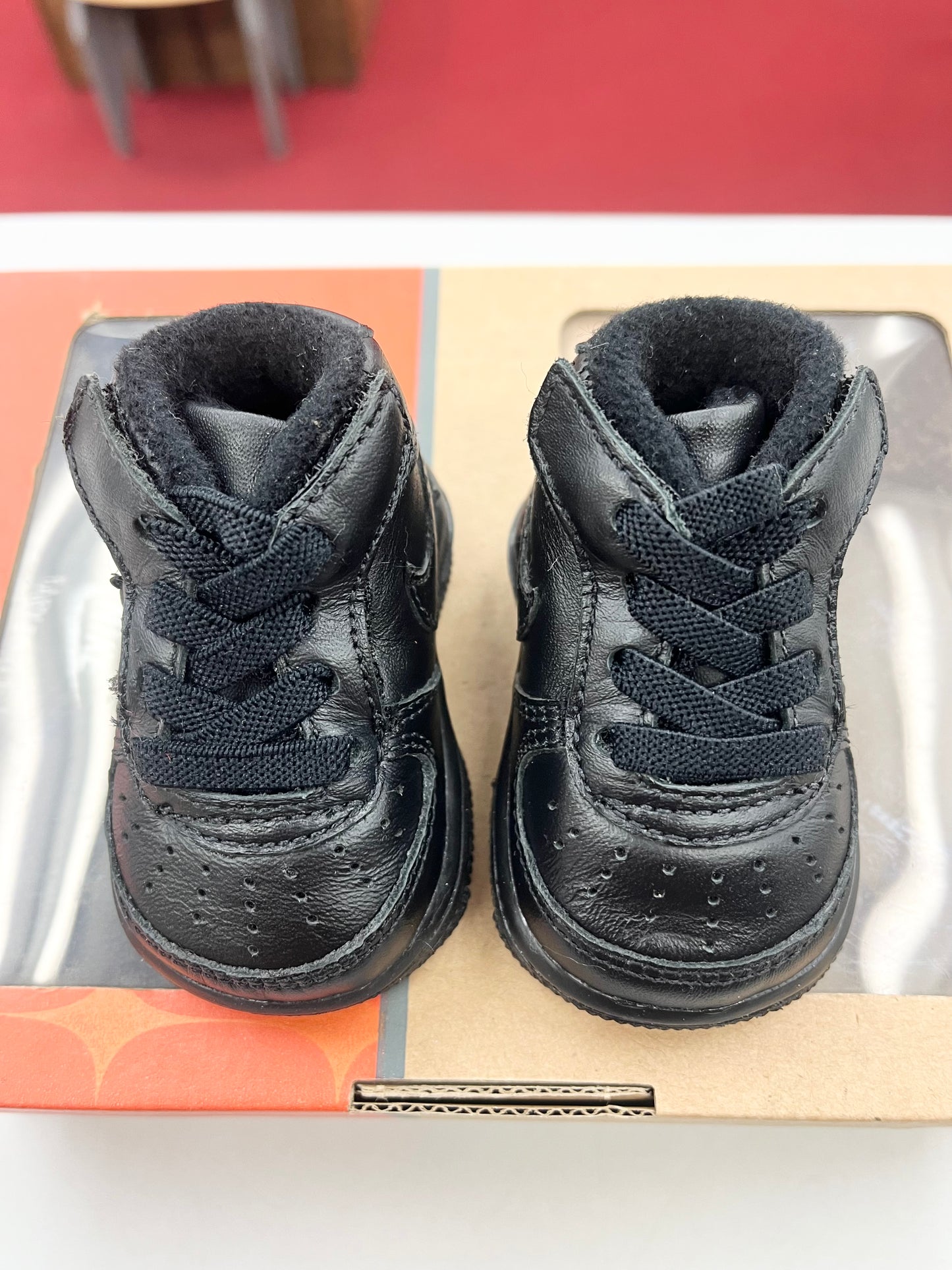 2006 Baby Newborn Nike AF1 Black with fleece hat.