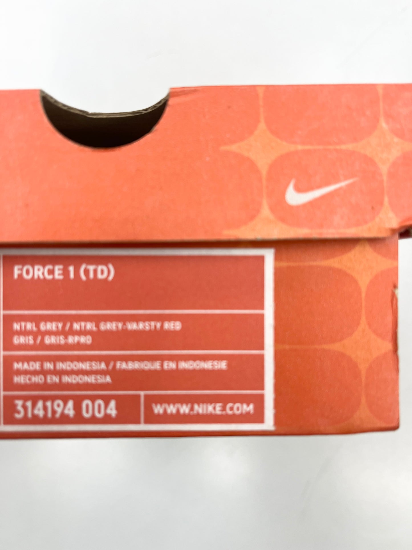 2006 Baby Nike AF1 Low Grey/Red.