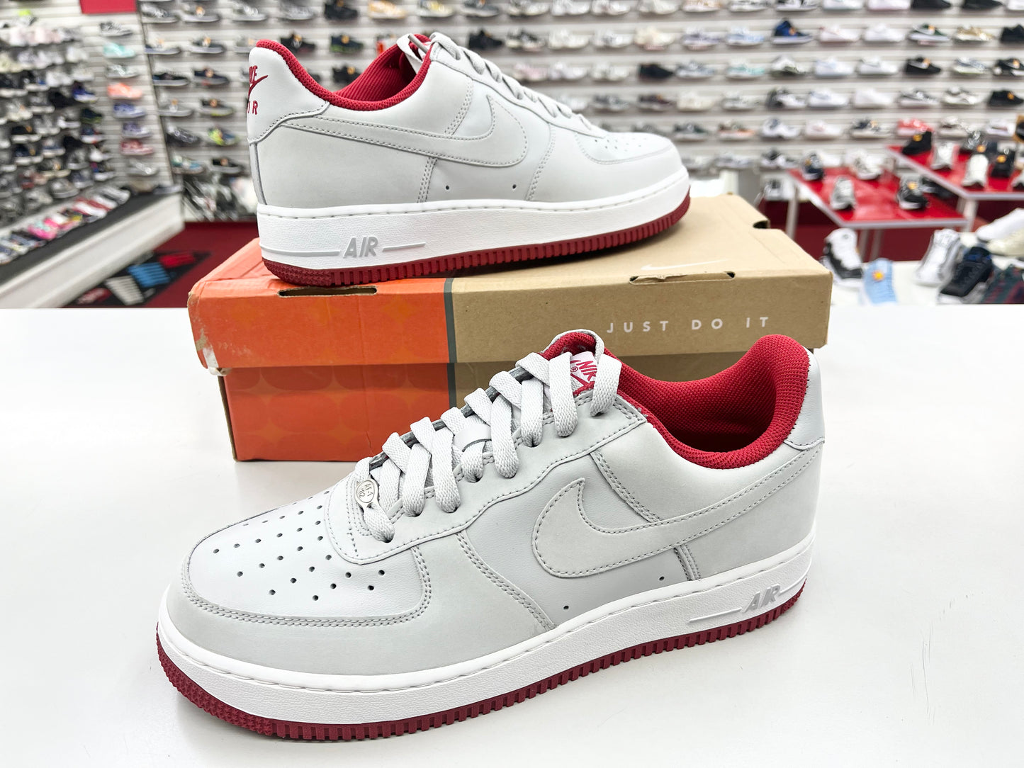 2006 Nike Air Force 1 Low Neutral Grey Red.