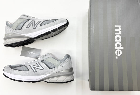 Men New Balance M990v5 GL Grey suede lifestyle classic shoes made in USA.